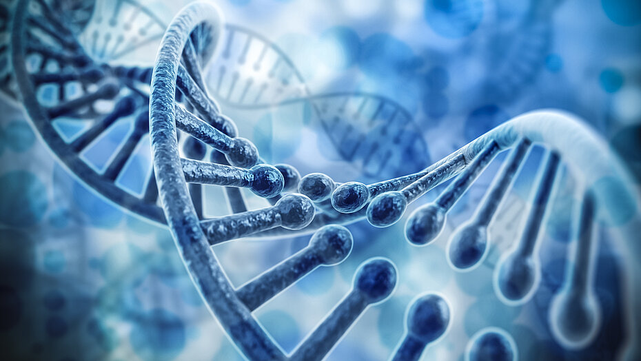 DNA-Struktur vor abstraktem Hintergrund