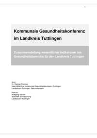 Vorschaubild: Indikatoren des Gesundheitsbereichs für den Landkreis Tuttlingen