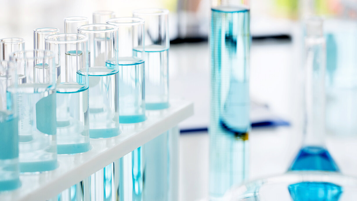 Reagenzgläser im Labor
