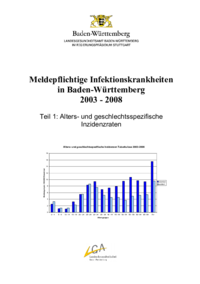 Vorschaubild: Meldepflichtige Infektionskrankheiten in Baden-Württemberg 2003-2008, Teil 1: Alters- und geschlechtsspezifische Inzidenzraten